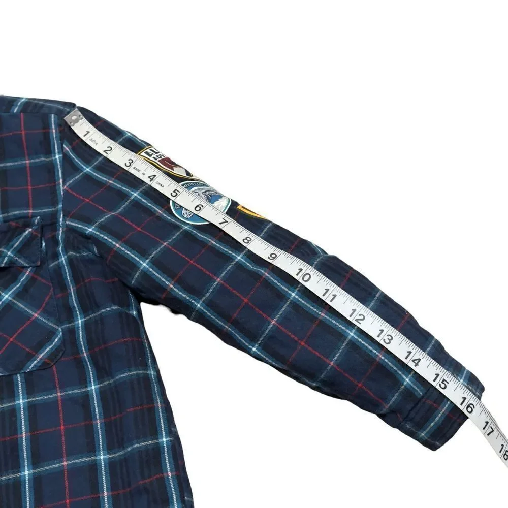 365 Kids from Garanimals Blue Checkered Winter Jacket Size 7